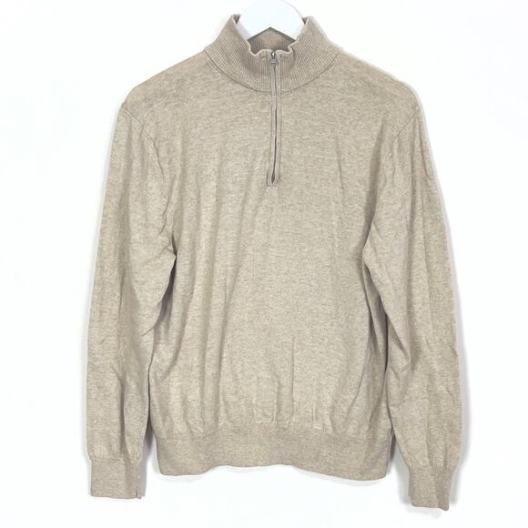 J. Crew Beige Half-Zip Sweater - Picture 2 of 6